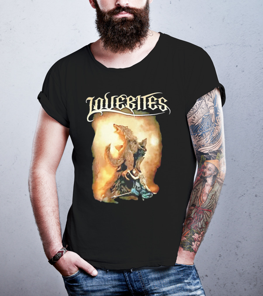 LOVEBITES Wolf Warrior Art With Knight And Sword T-Shirt