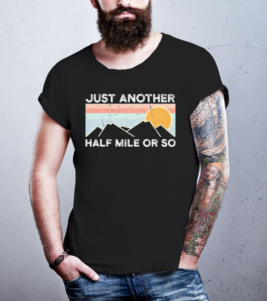 Just Another Half Mile Or So Vintage Mountains Sunset T-Shirt