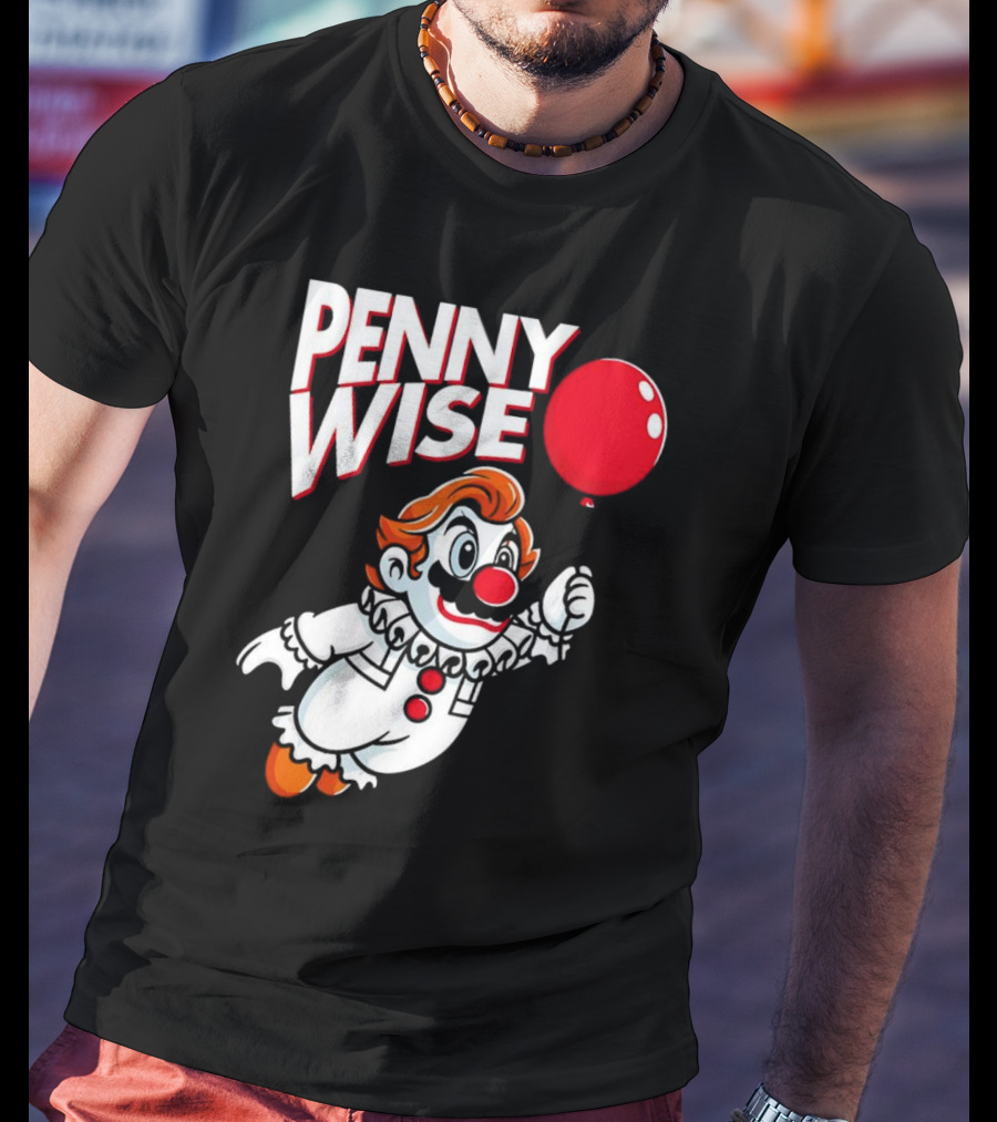 Pennywise Mario Mashup With Red Balloon T-Shirt