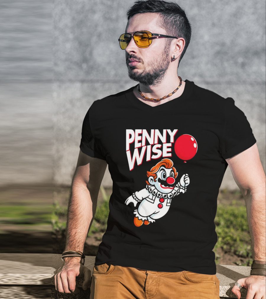 Pennywise Mario Mashup With Red Balloon T-Shirt