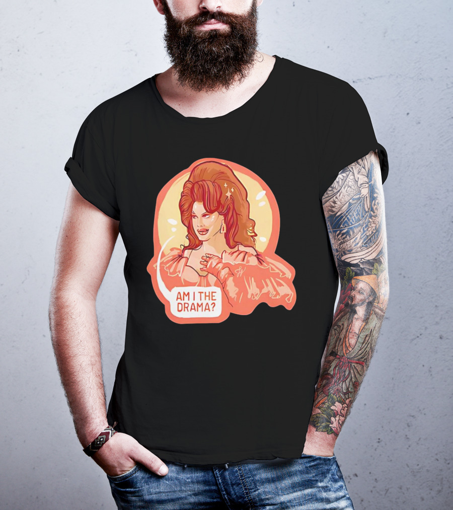 Am I The Drama? Bold Diva With Glamorous Hair And Earrings T-Shirt