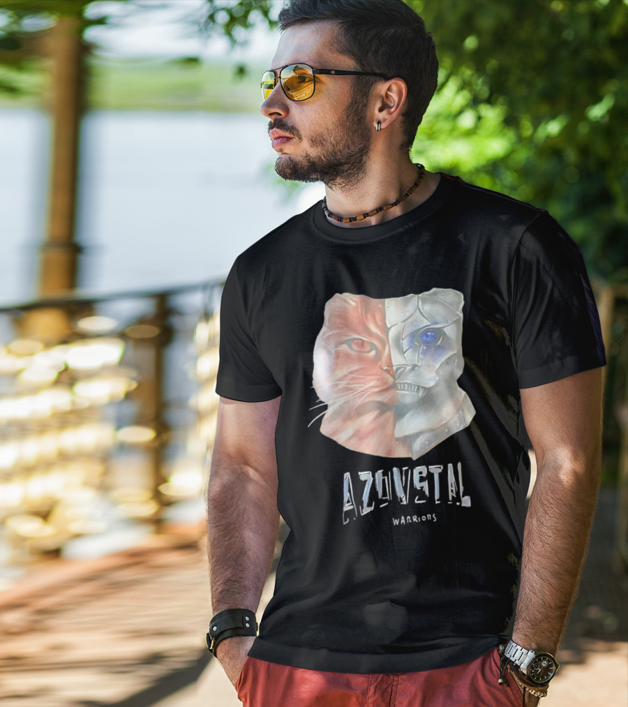 Azovstal Warriors Cat Dual Face Fusion T-Shirt