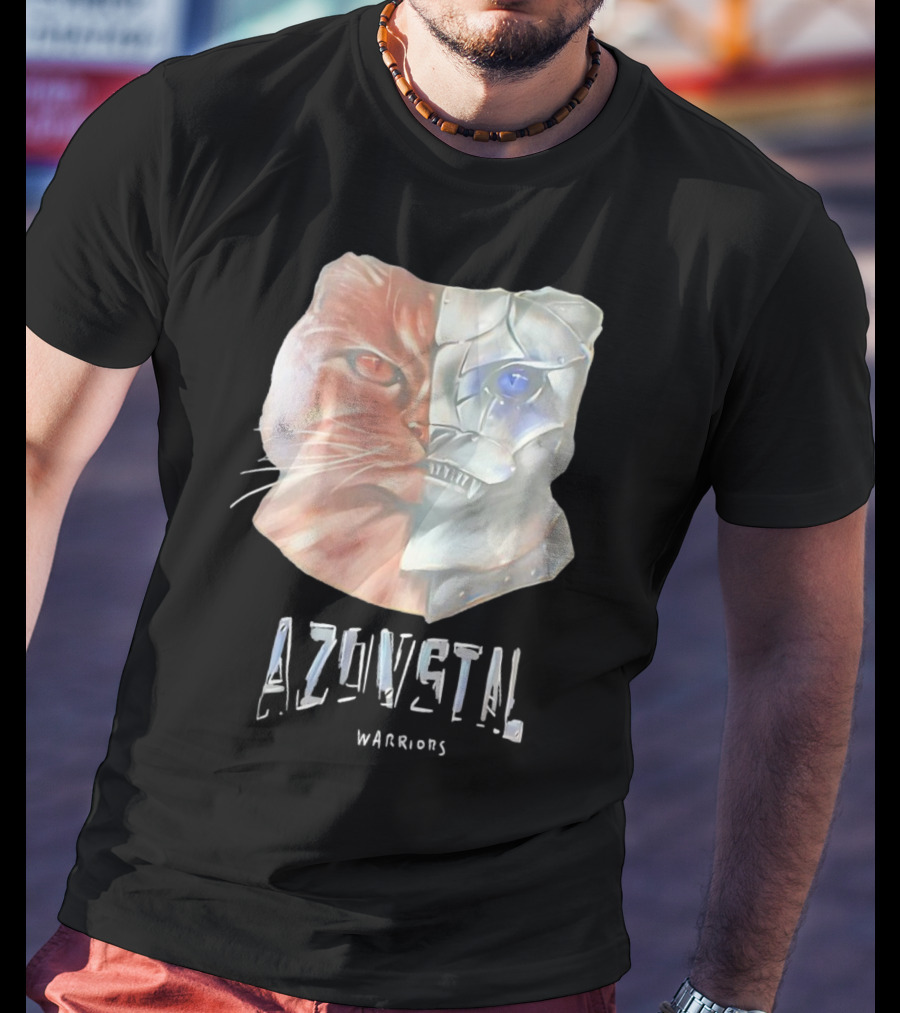 Azovstal Warriors Cat Dual Face Fusion T-Shirt