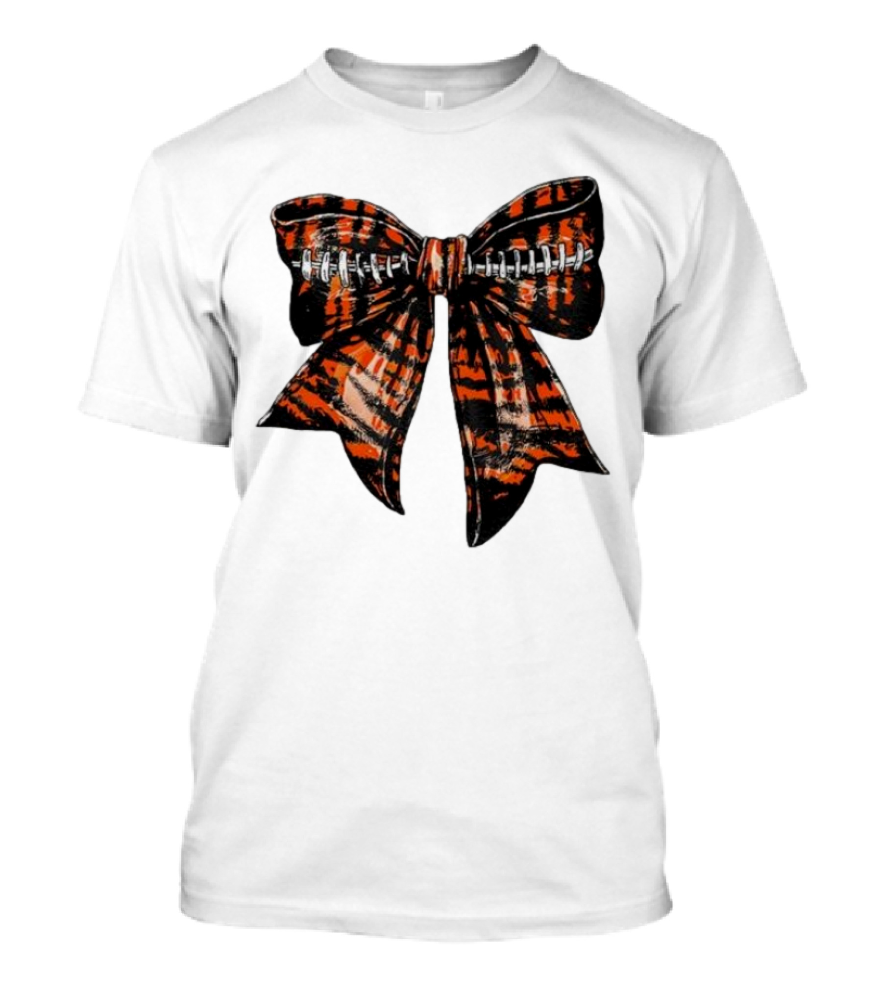 Cincinnati Football Bow Tiger Print Bowtie T-Shirt