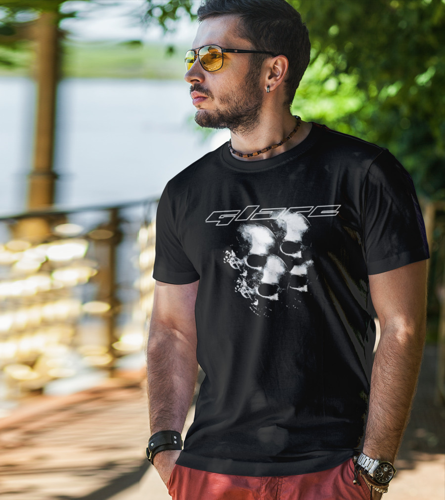 Glare Reflective Metallic Skulls T-Shirt