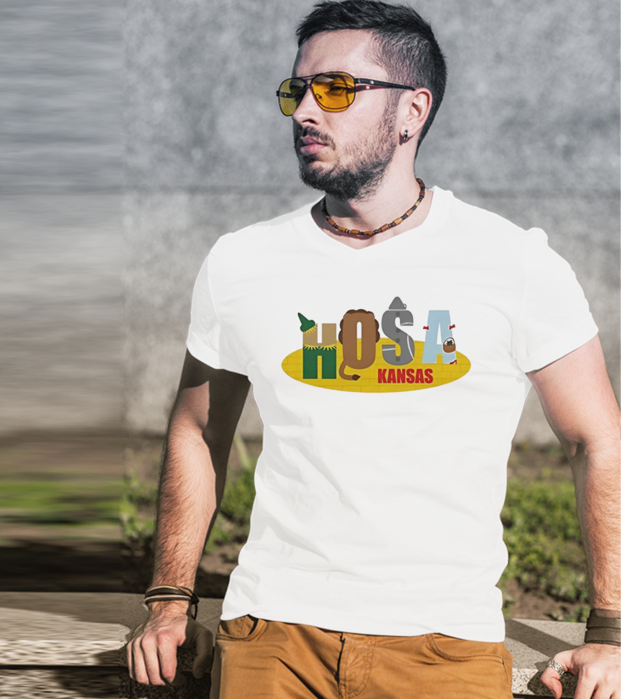 Hosa Kansas Yellow Brick Wizard Lion Tinman Scarecrow T-Shirt