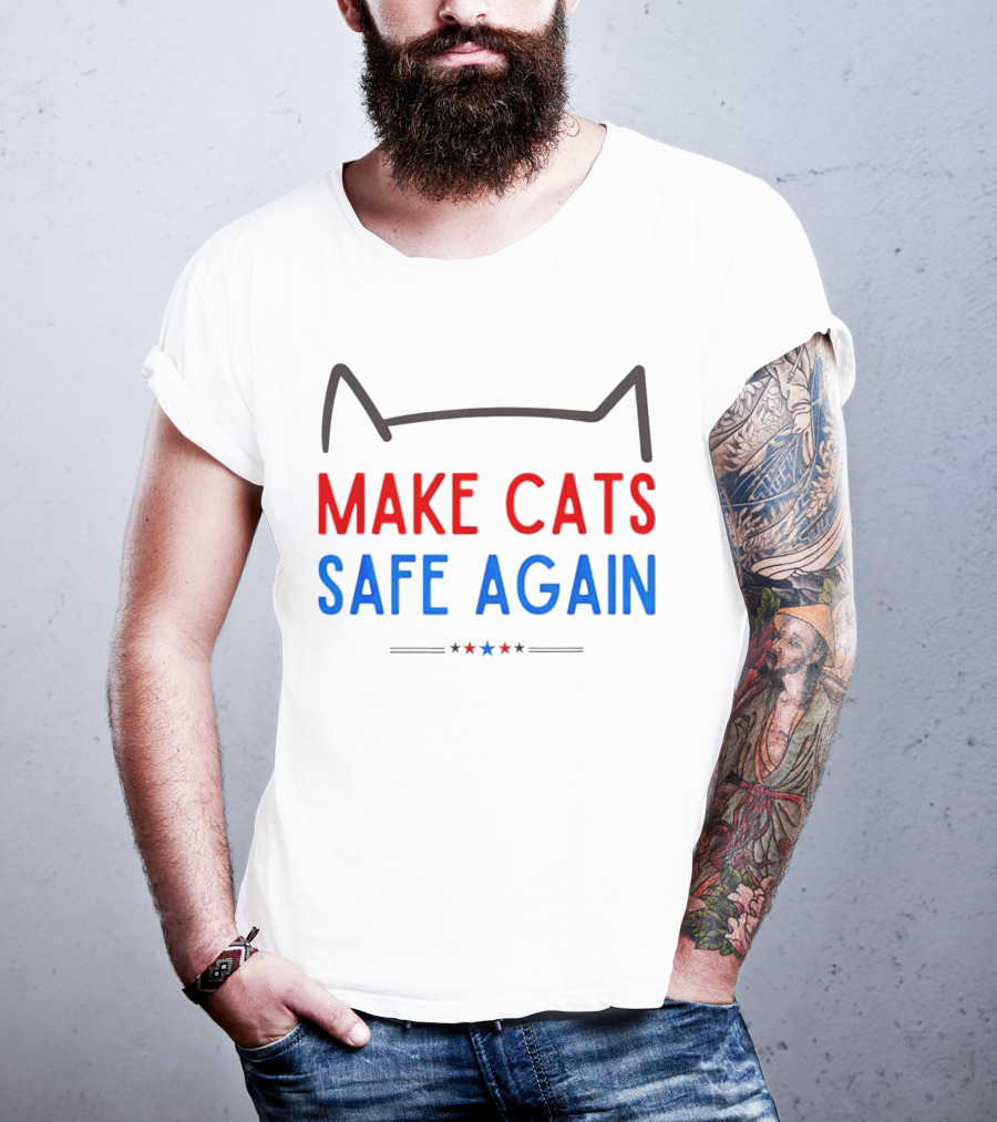 Make Cats Safe Again Patriotic Cat Ears T-Shirt
