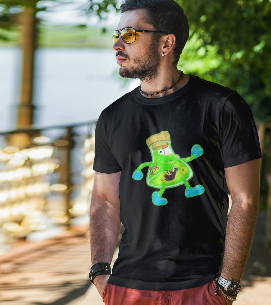 Toxic Soy Monster Beaker Creature With Biohazard T-Shirt