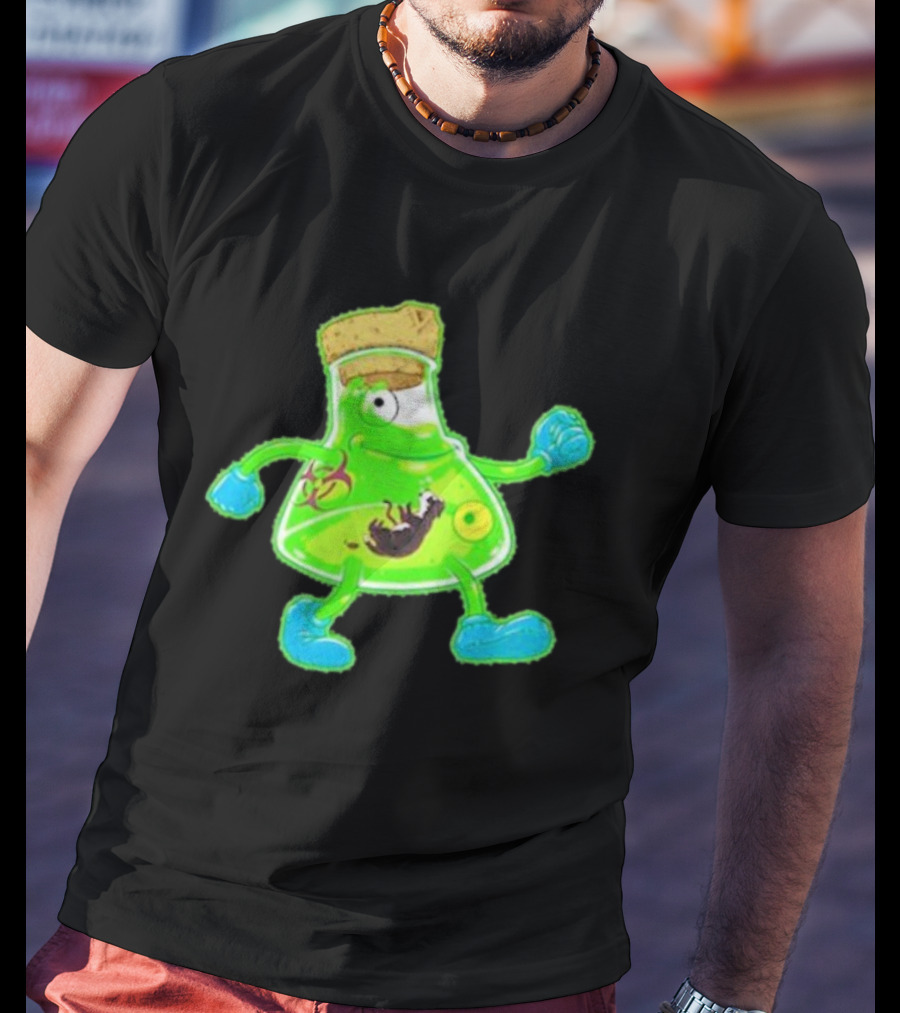Toxic Soy Monster Beaker Creature With Biohazard T-Shirt