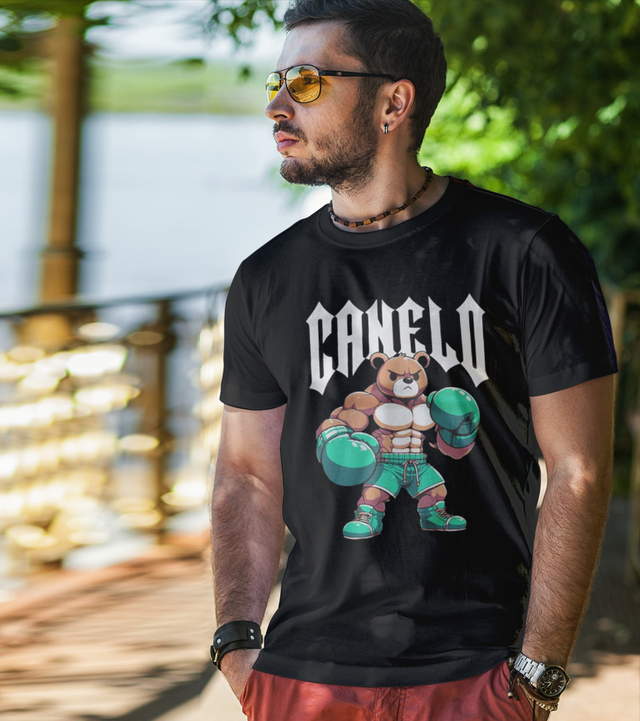 Canelo Bear Boxer Gloves Cartoon T-Shirt