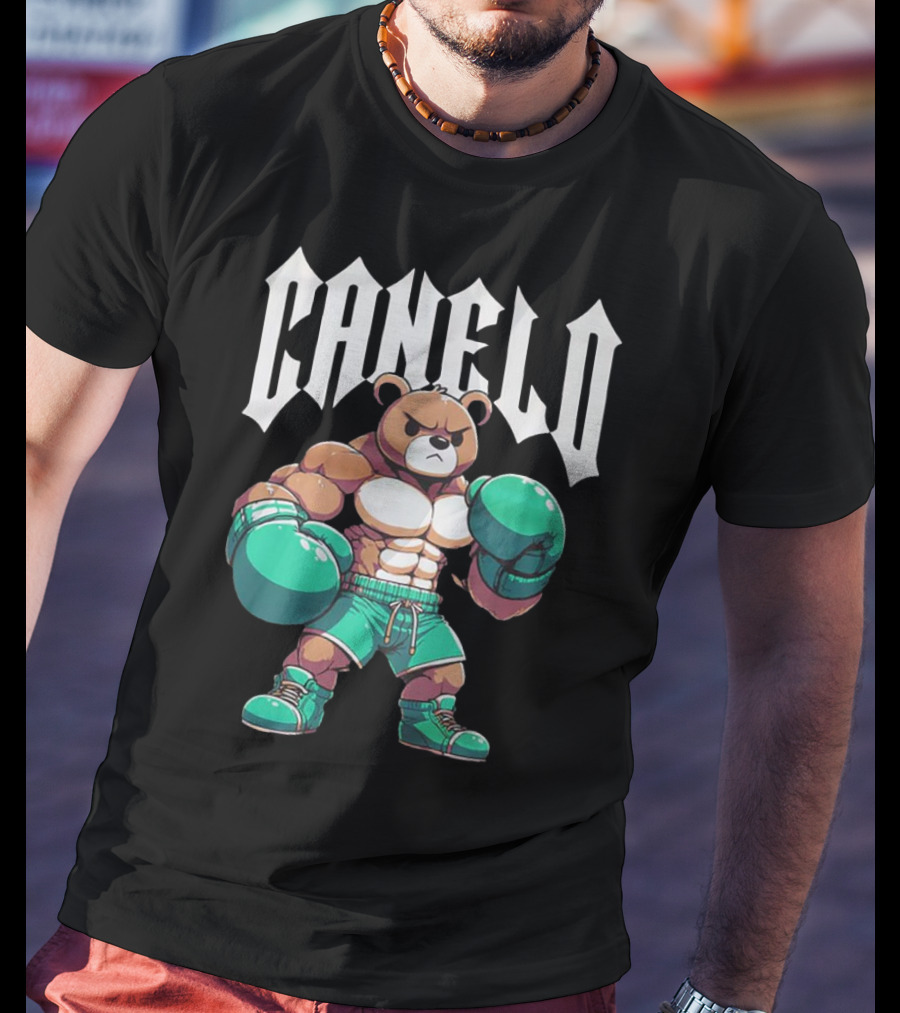Canelo Bear Boxer Gloves Cartoon T-Shirt