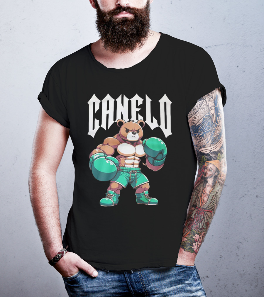Canelo Bear Boxer Gloves Cartoon T-Shirt