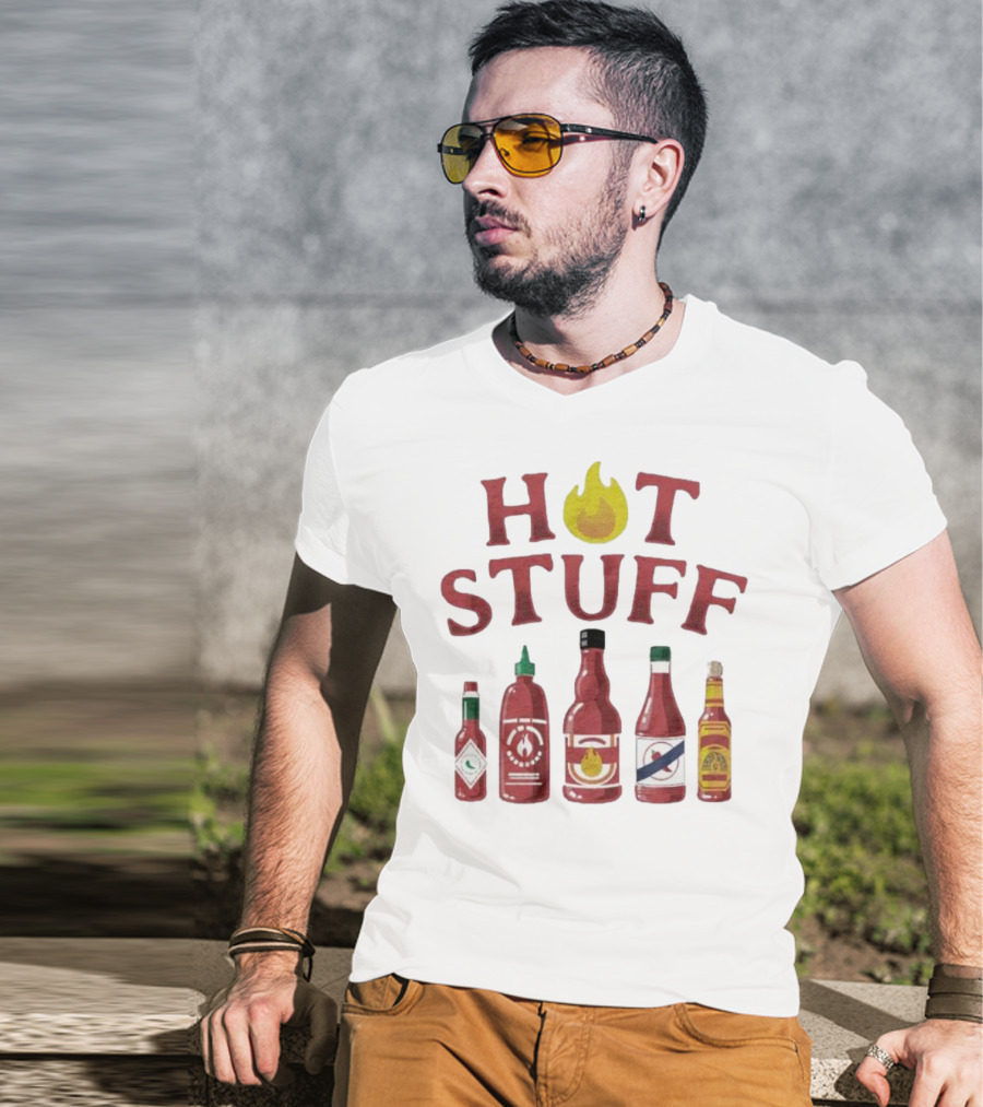 HOT STUFF Hot Sauce Bottles Collection Hottah The Bettah T-Shirt