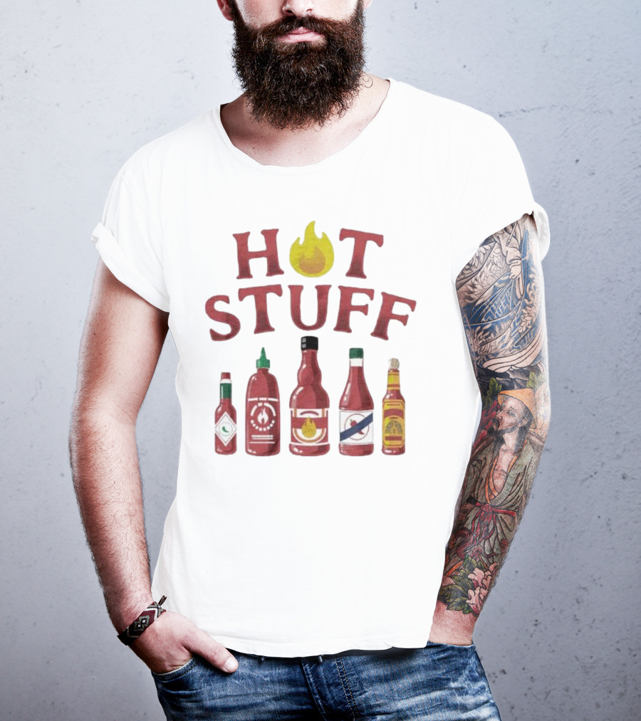 HOT STUFF Hot Sauce Bottles Collection Hottah The Bettah T-Shirt
