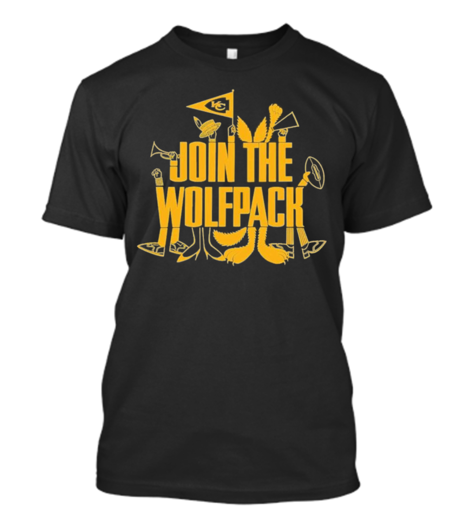 Join The Wolfpack Kansas City Chiefs KC Flag T-Shirt