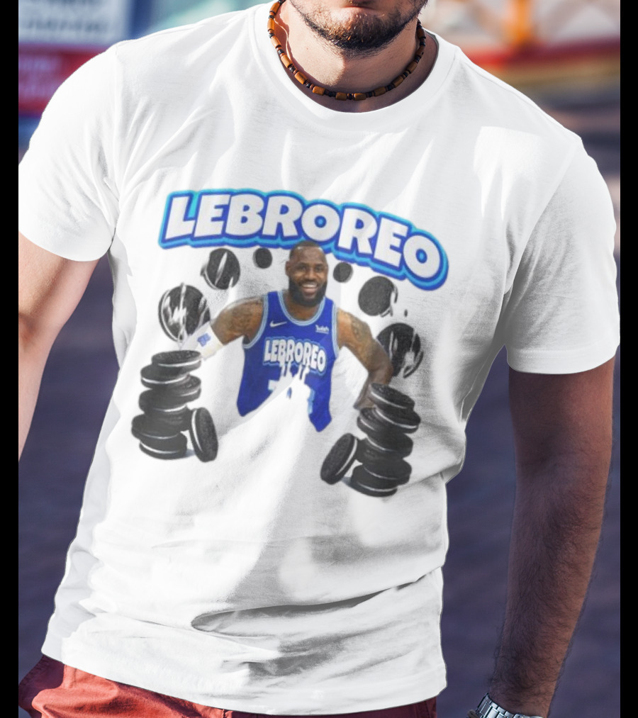 LeBrOreo LeBron James Blue Basketball Jersey Oreo Cookies T-Shirt