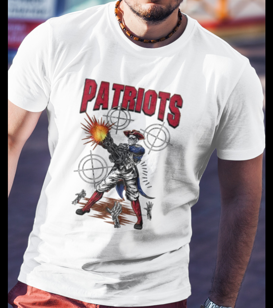 Patriots Skeleton Shooting With Rifle And Targets T-Shirt