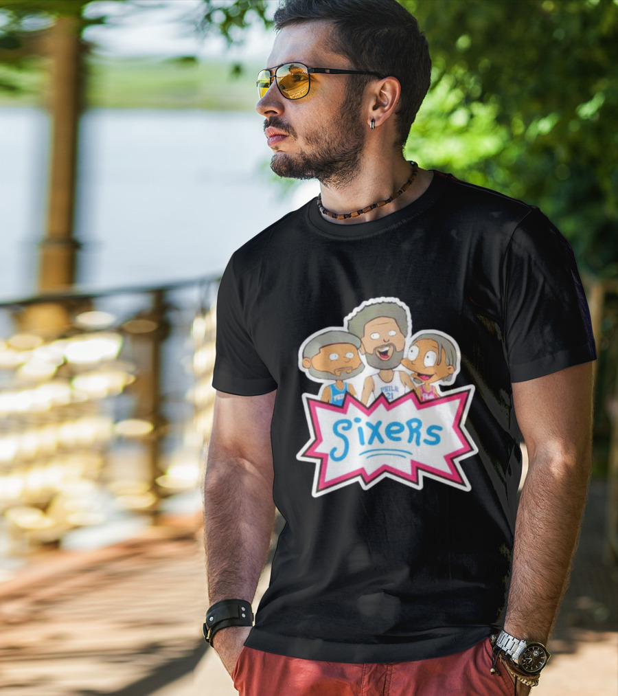 Sixers Rugrats Inspired Philadelphia 76ers Cartoon Crossover T-Shirt