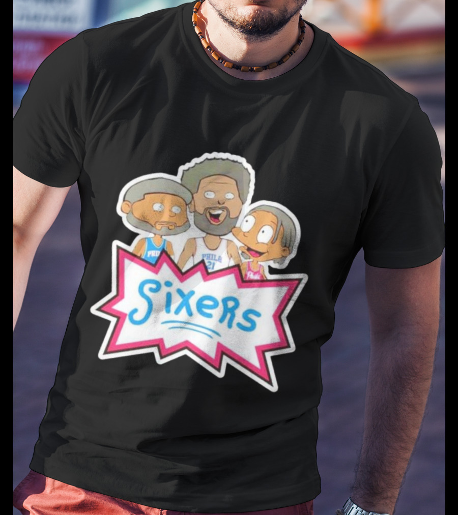 Sixers Rugrats Inspired Philadelphia 76ers Cartoon Crossover T-Shirt