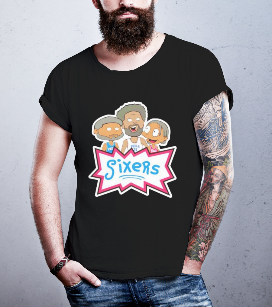 Sixers Rugrats Inspired Philadelphia 76ers Cartoon Crossover T-Shirt