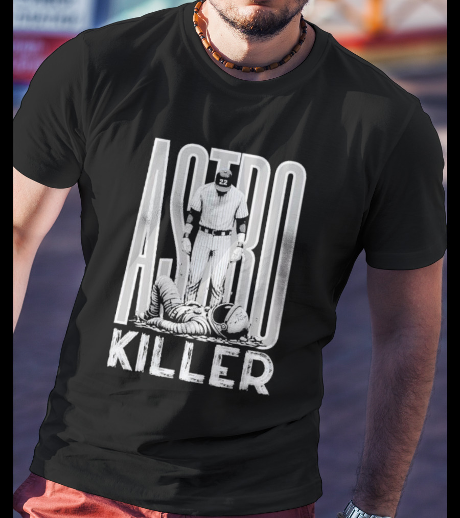 Astro Killer Yankees Player Standing Over Fallen Astronaut T-Shirt