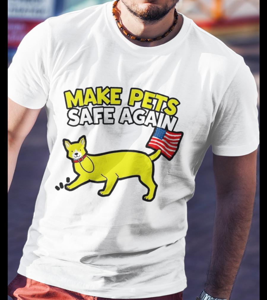 Make Pets Safe Again US Flag Dog Tail T-Shirt