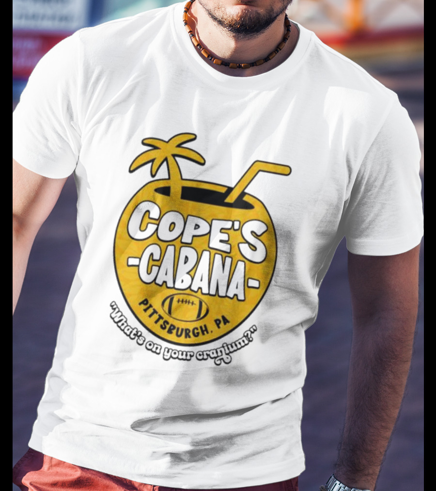 Cope's Cabana Pittsburgh PA What's On Your Cranium Football Coconut Palm T-Shirt
