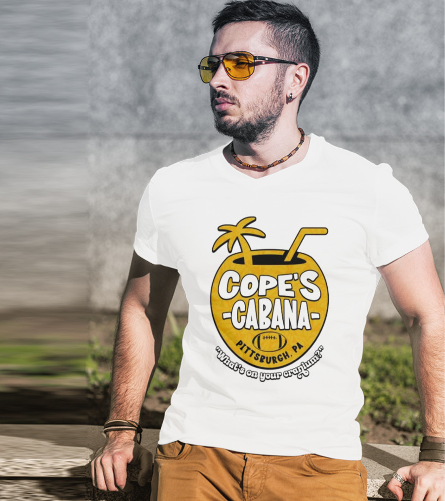 Cope's Cabana Pittsburgh PA What's On Your Cranium Football Coconut Palm T-Shirt