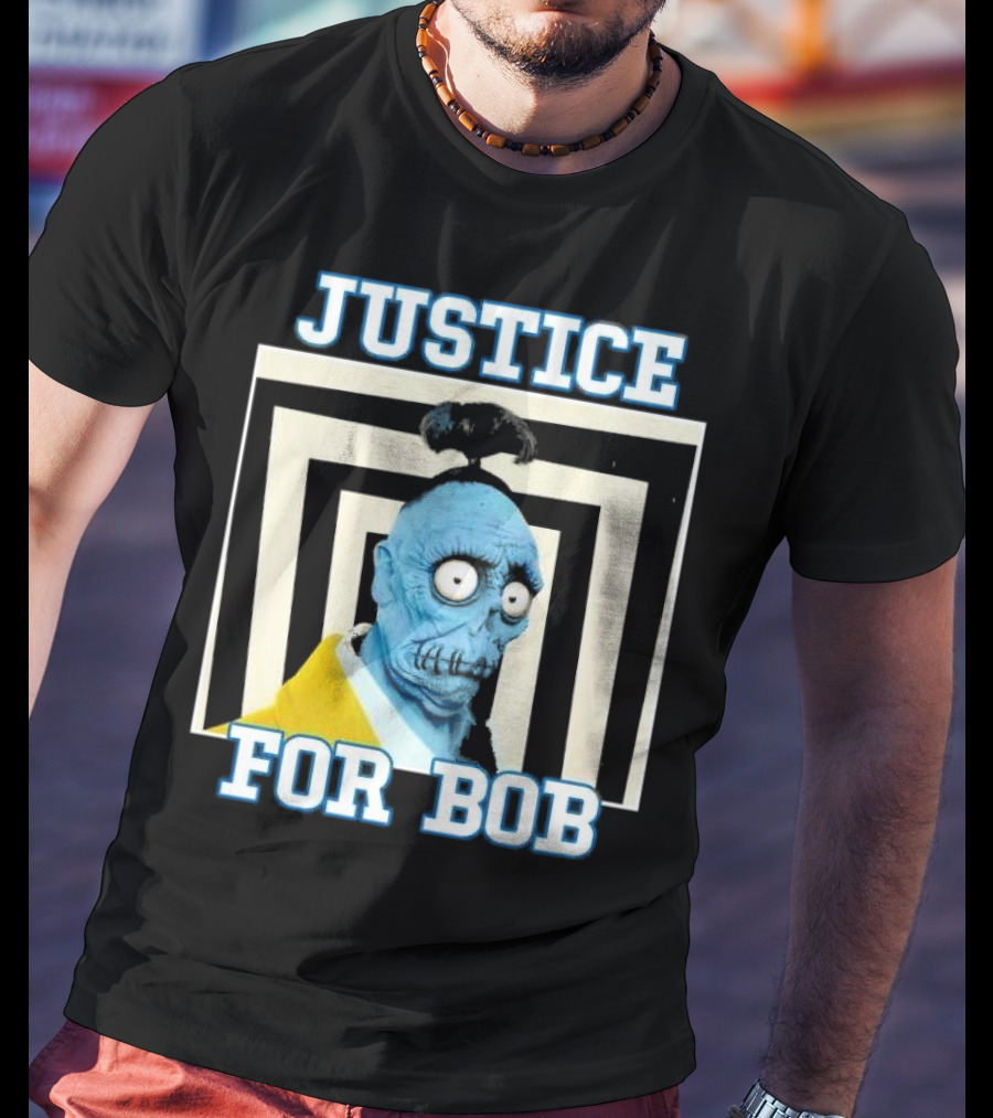 Justice For Bob Beetlejuice Movie Parody Blue Zombie Character T-Shirt