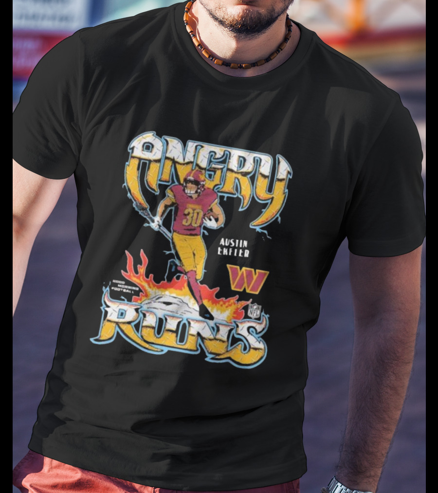 Angry Runs Austin Ekeler Washington Commanders NFL Football T-Shirt
