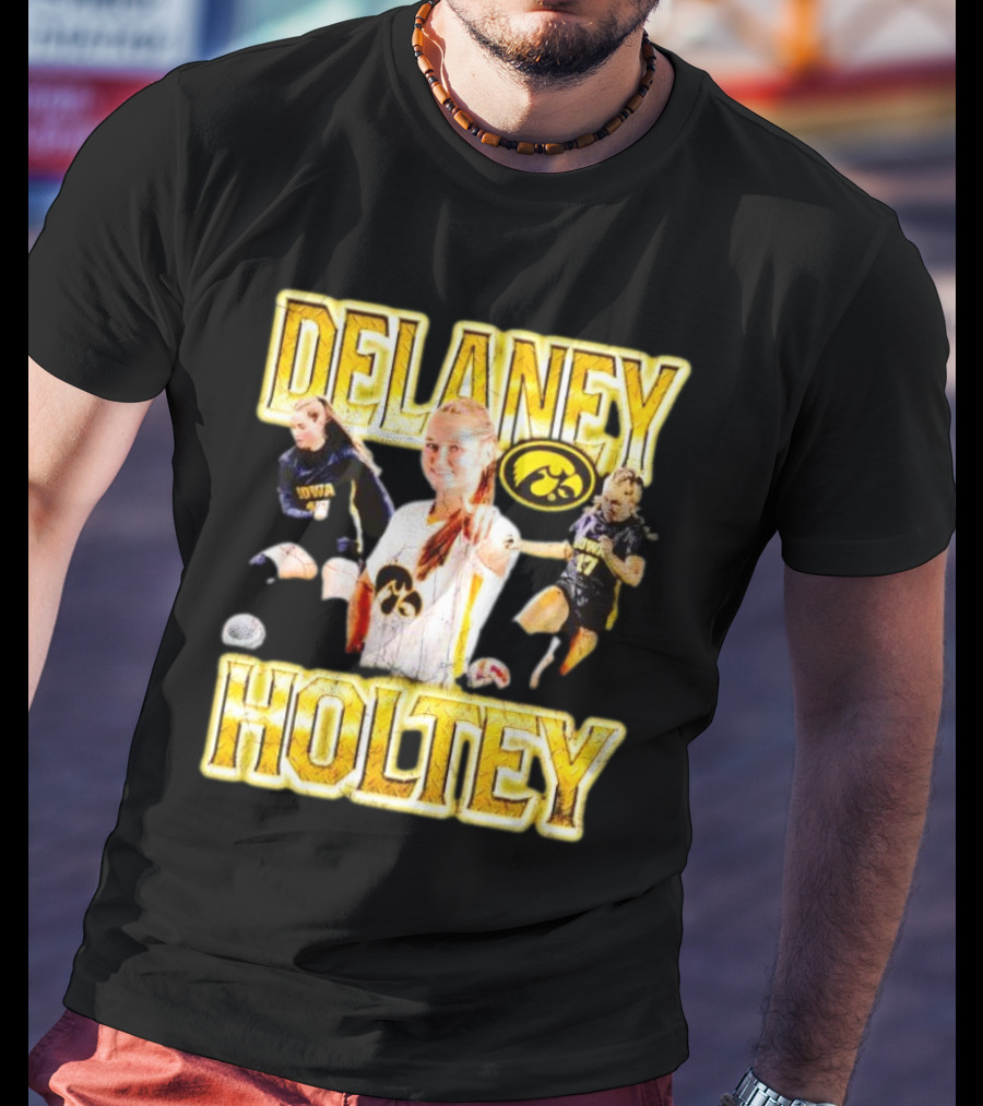 Delaney Holtey Iowa Hawkeyes Soccer Retro Styling T-Shirt