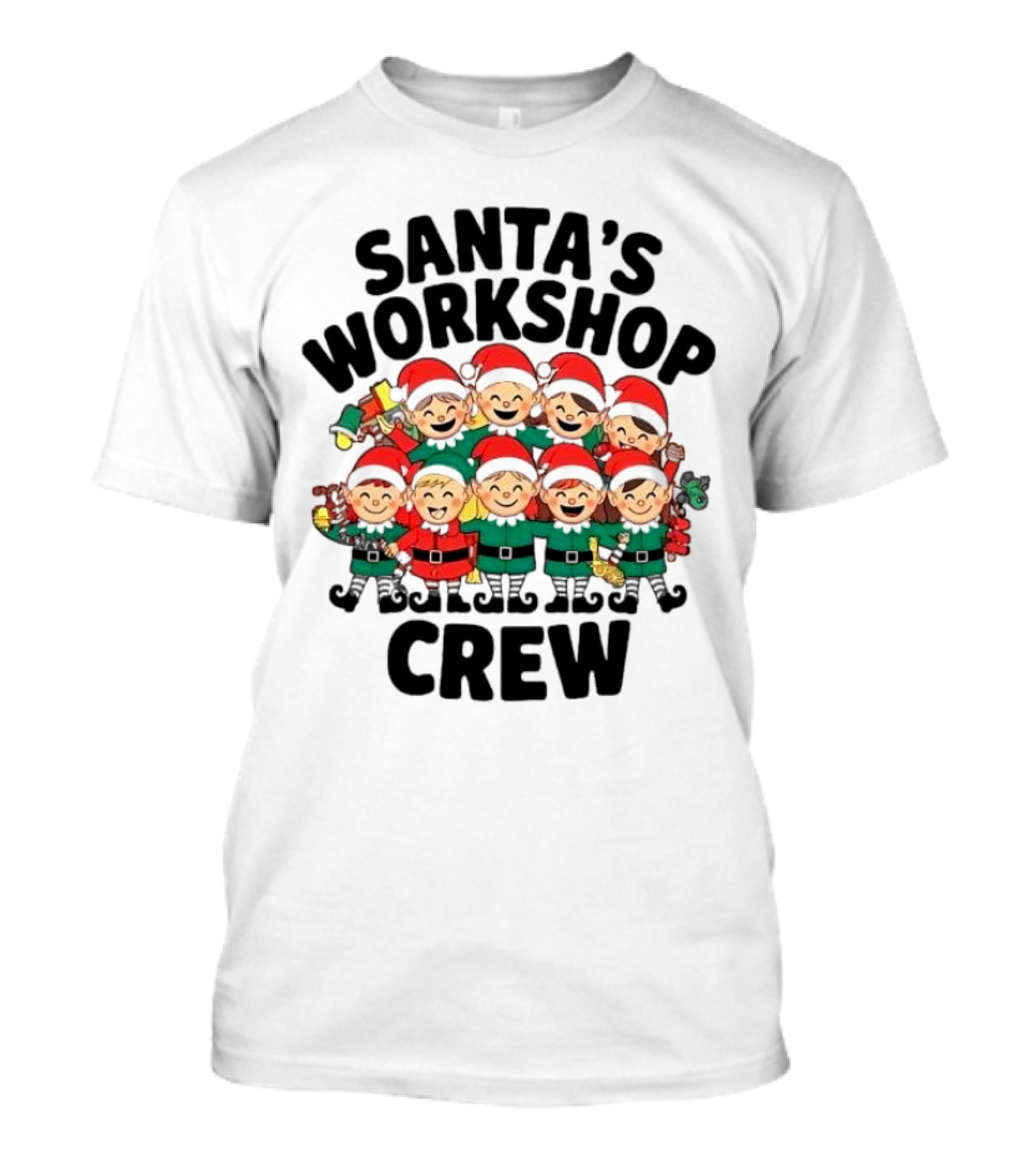 Santa’s Workshop Crew Christmas Elves T-Shirt