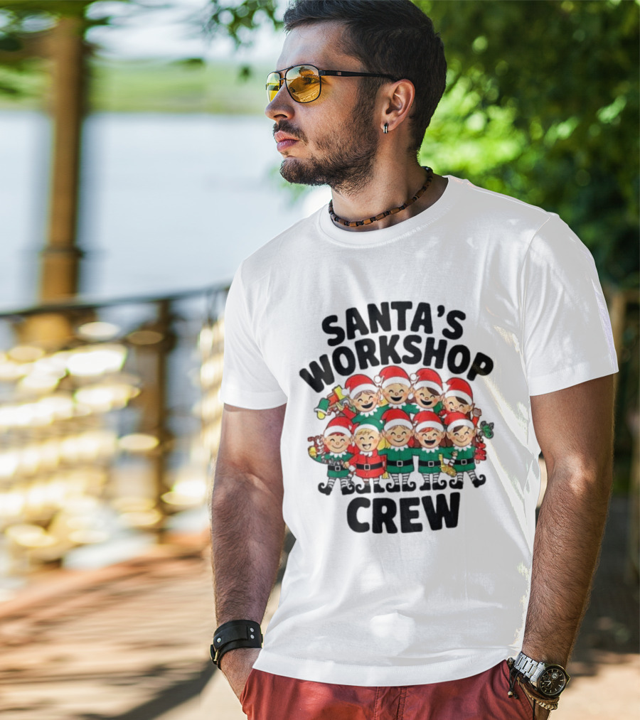 Santa’s Workshop Crew Christmas Elves T-Shirt