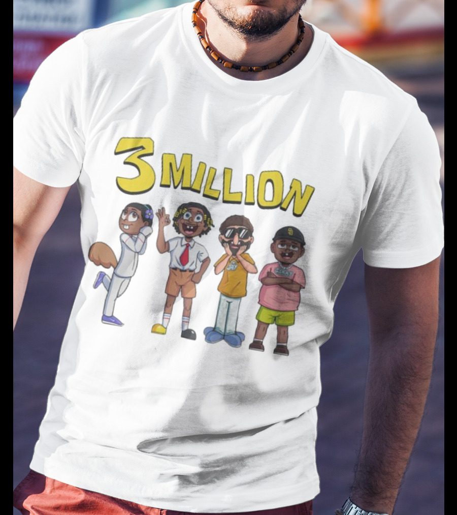 3 Million Subscribers D'Aydrian Harding Celebration Characters T-Shirt