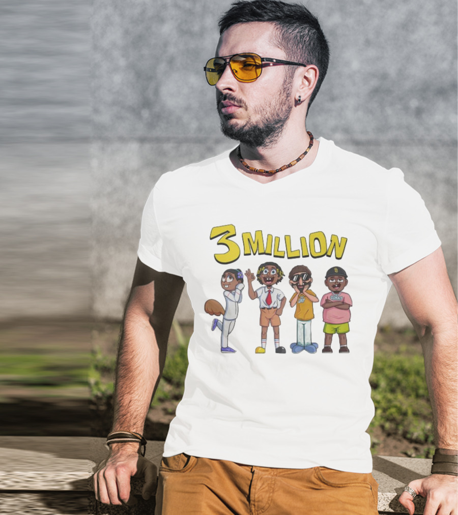 3 Million Subscribers D'Aydrian Harding Celebration Characters T-Shirt