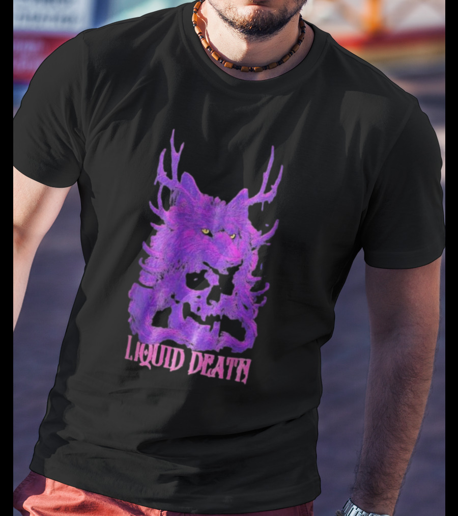 Liquid Death Purple Deathwolf Skull T-Shirt