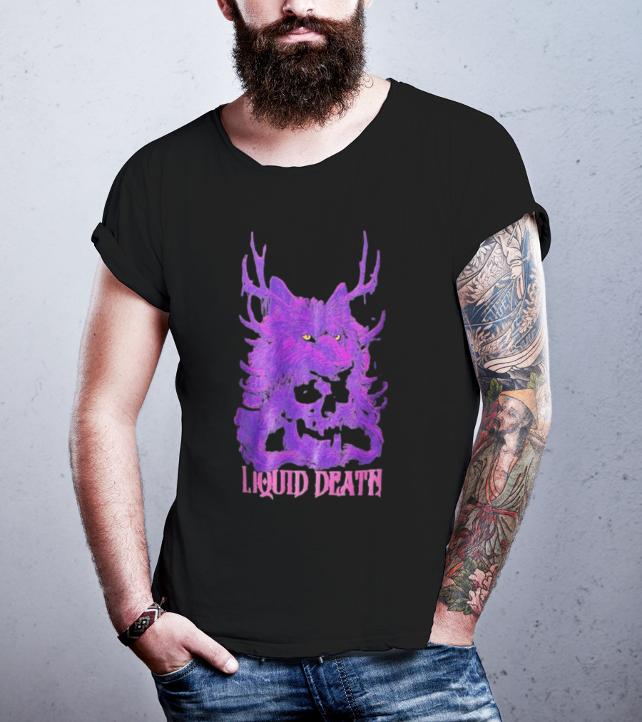 Liquid Death Purple Deathwolf Skull T-Shirt