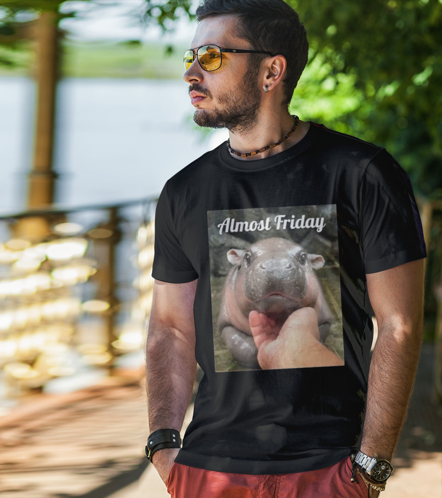 Almost Friday Cute Baby Hippo T-Shirt
