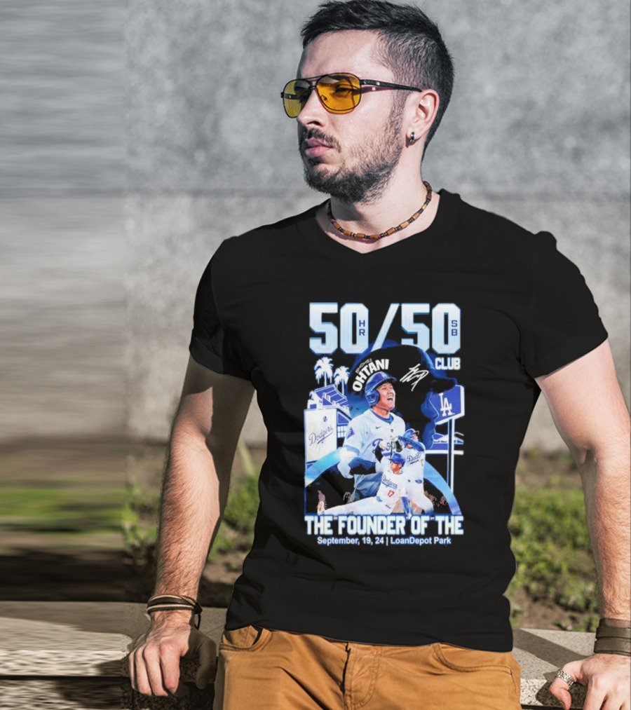 50 HR/50 SB Club Shohei Ohtani The Founder Of The September 19 24 LoanDepot Park T-Shirt
