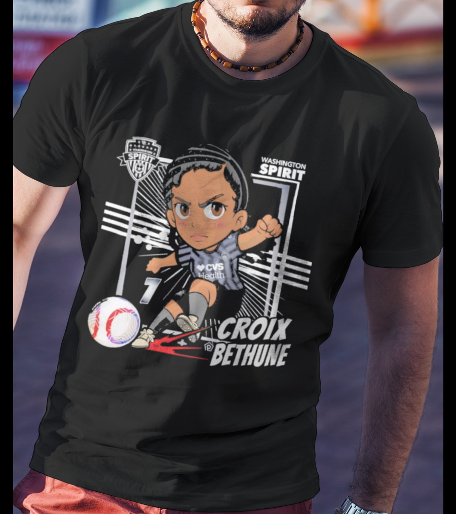 Washington Spirit Croix Bethune Chibi Soccer Player CVS Health T-Shirt
