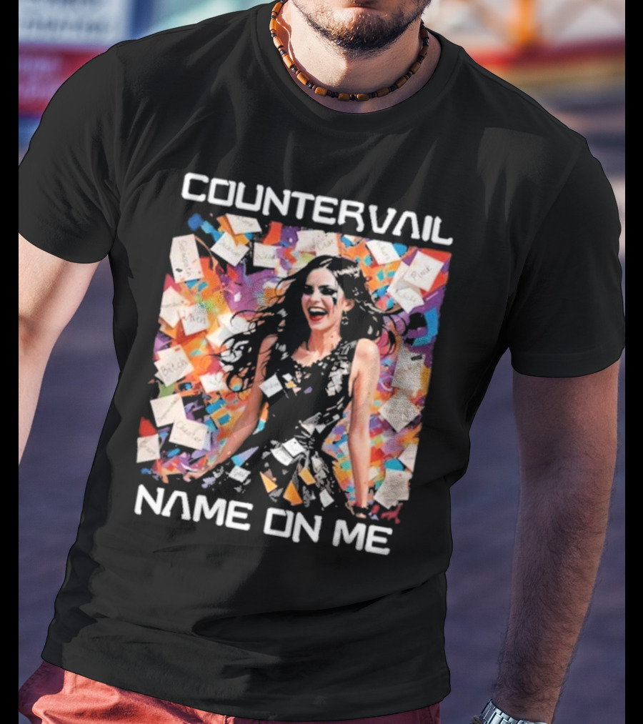 Countervail Name On Me Vibrant Collage Joyful Woman With Notes T-Shirt