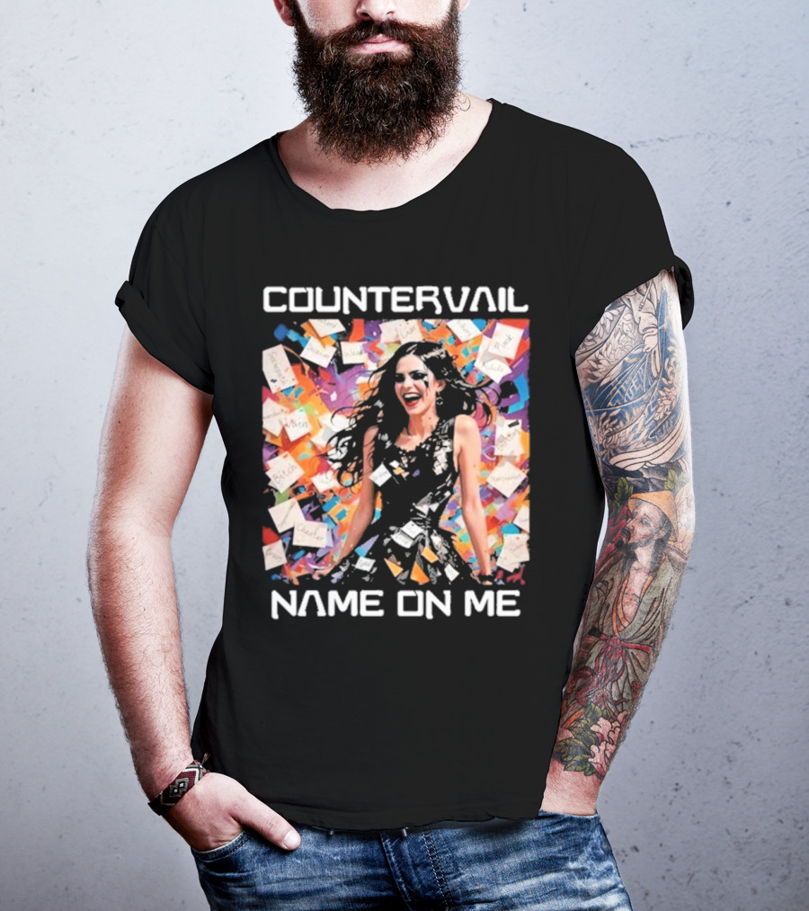Countervail Name On Me Vibrant Collage Joyful Woman With Notes T-Shirt