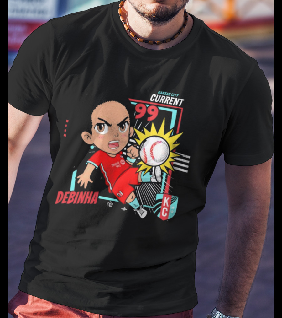 Kansas City Current Debinha 99 Chibi KC Soccer Animation T-Shirt