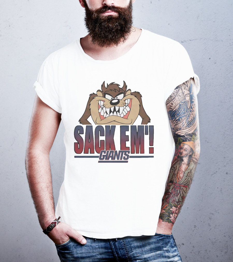 Sack Em Taz Looney Tunes Giants T-Shirt