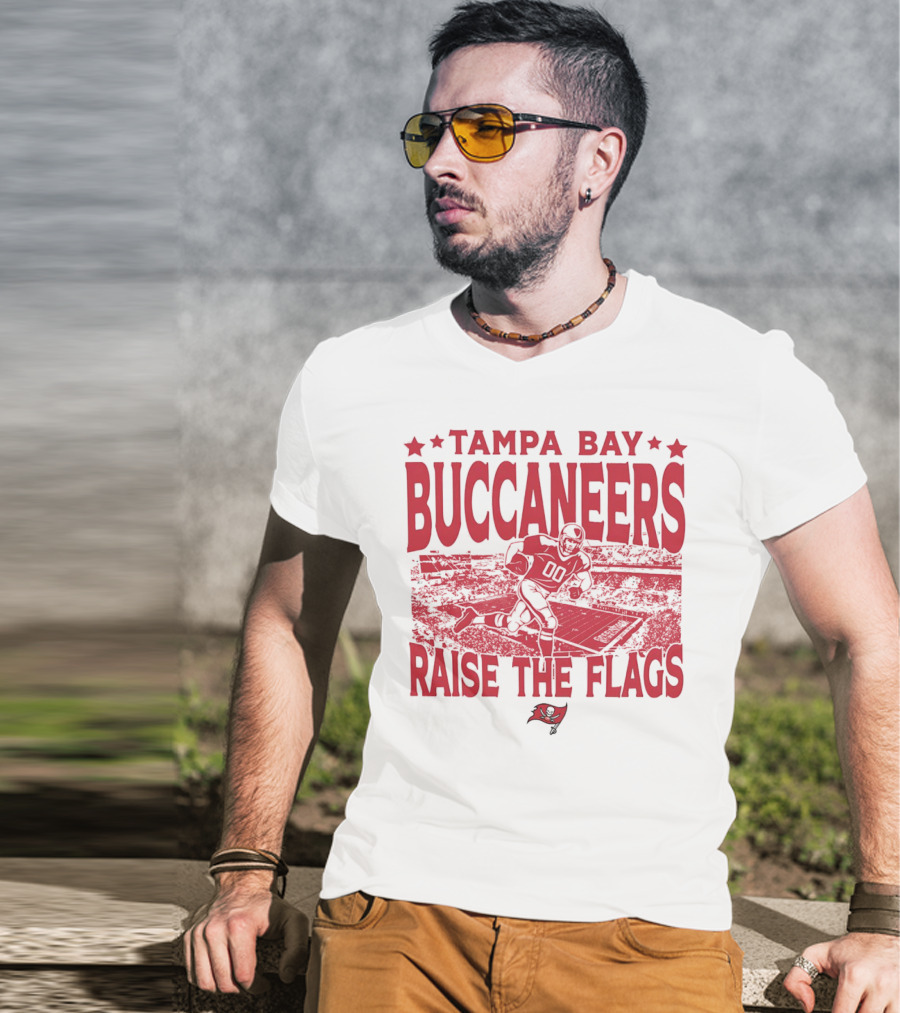 Tampa Bay Buccaneers Raise The Flags Gameday Football Stadium Red T-Shirt