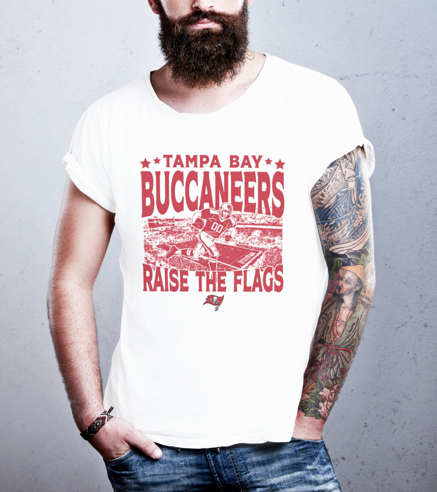 Tampa Bay Buccaneers Raise The Flags Gameday Football Stadium Red T-Shirt