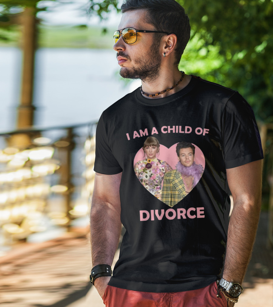 I Am A Child Of Divorce Heart With Floral And Plaid Outfits T-Shirt