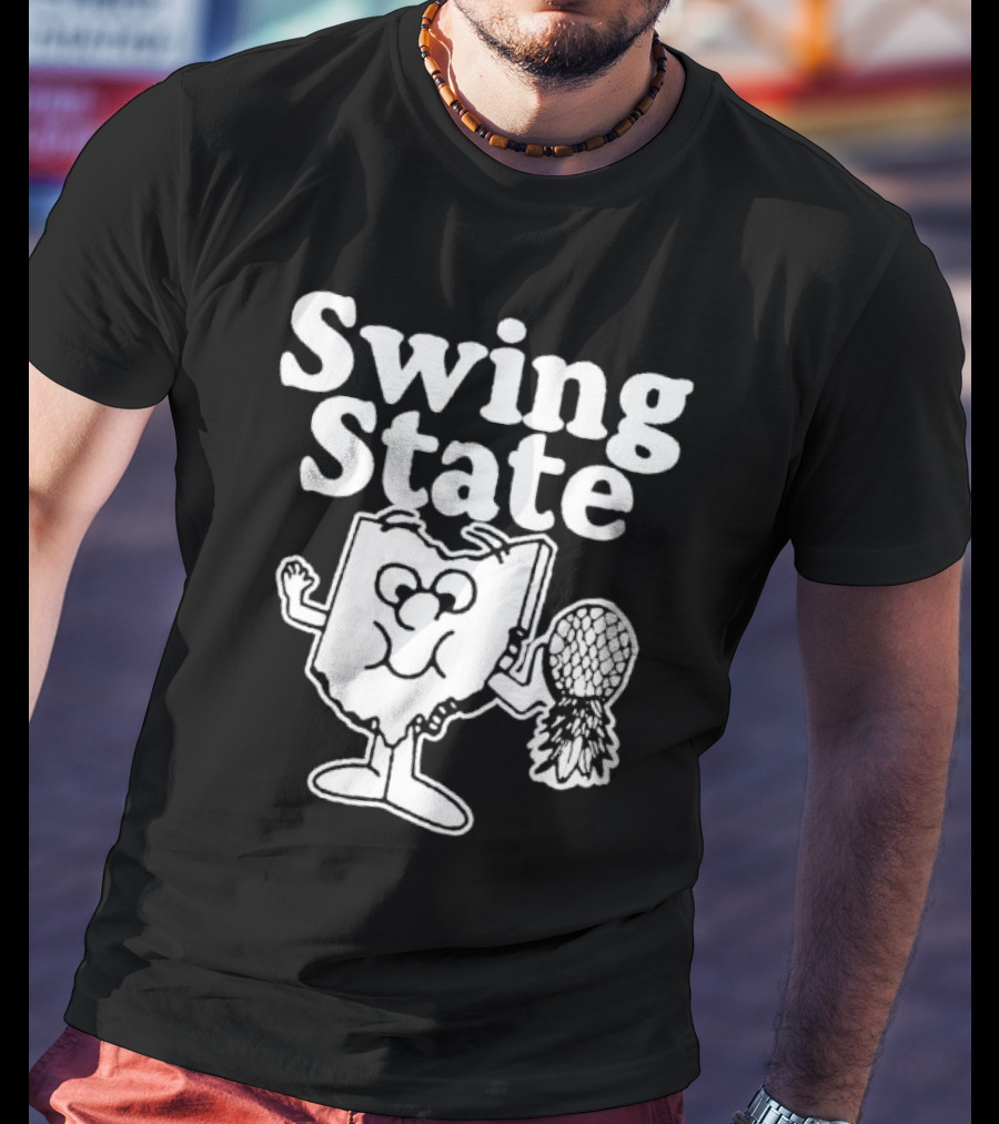 Swing State Ohio Character With Buckeye Helmet T-Shirt