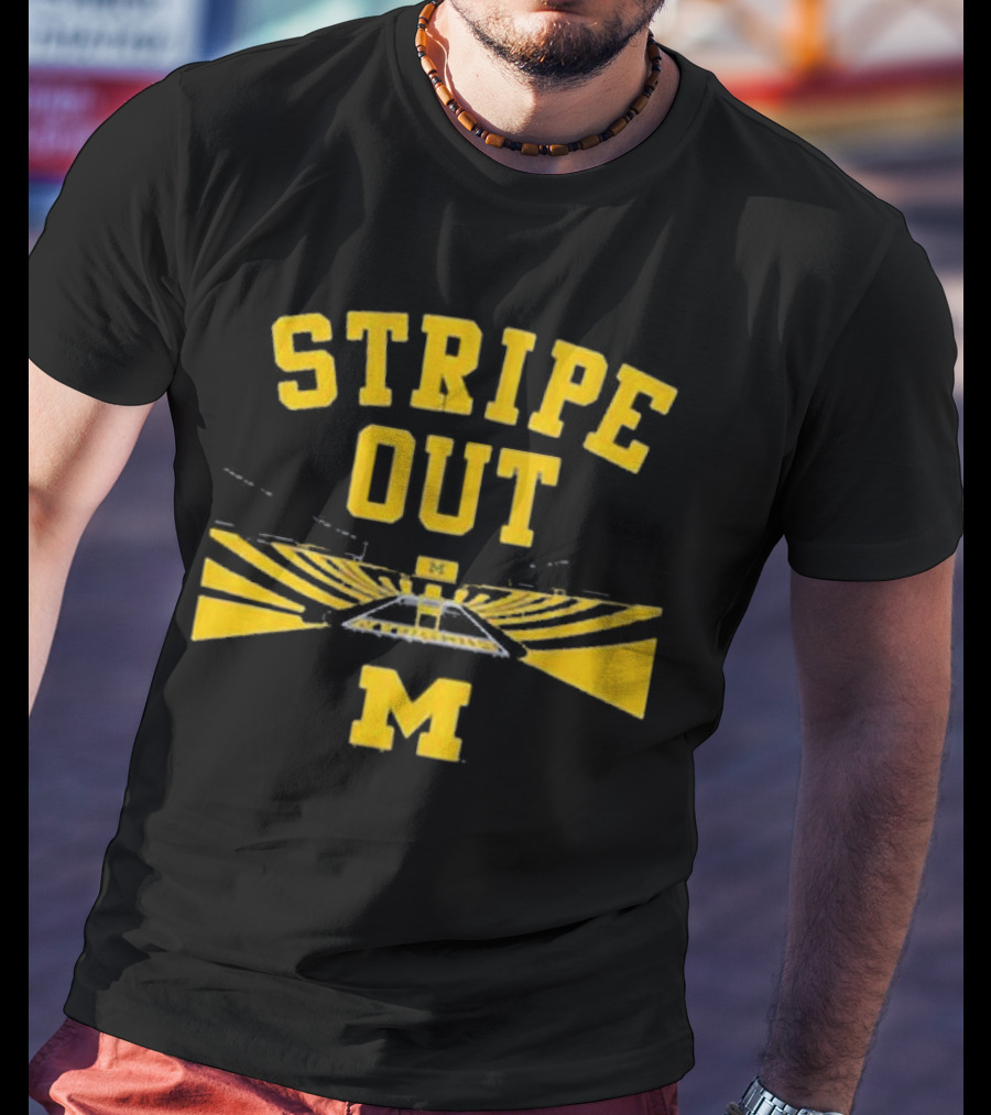 Stripe Out Big House Michigan Wolverines T-Shirt