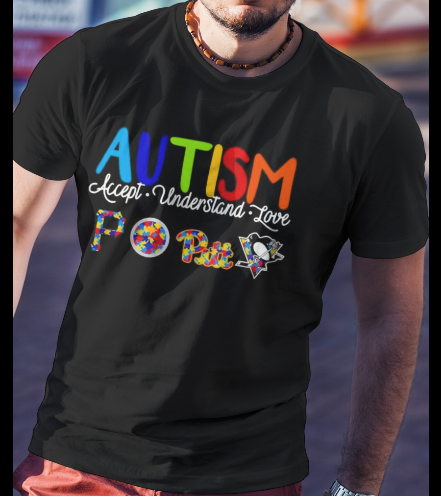 AUTISM Accept Understand Love Pittsburgh PO Pirates Sports T-Shirt